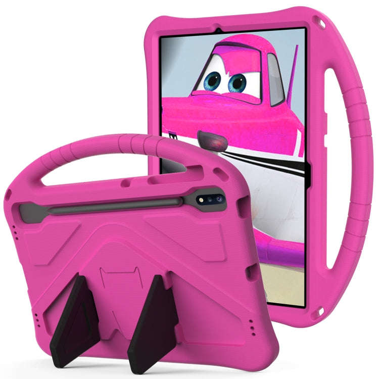 For Huawei MatePad Pro 12.6 2021 EVA Flat Anti Falling Protective Case Shell with Holder(RoseRed)