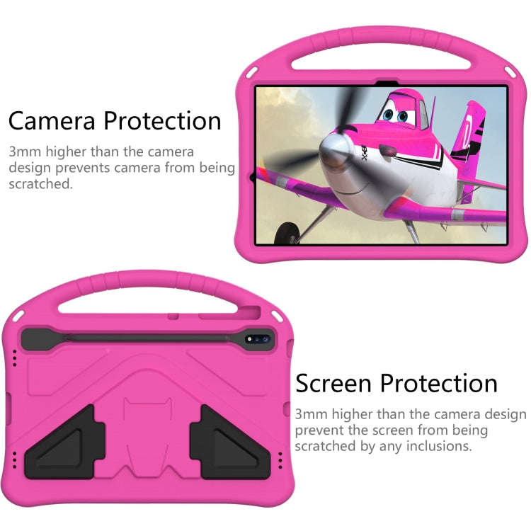 For Huawei MatePad Pro 12.6 2021 EVA Flat Anti Falling Protective Case Shell with Holder(RoseRed)