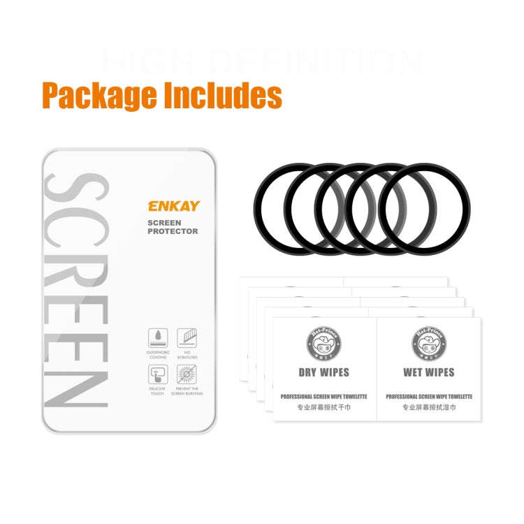 5 PCS For Samsung Galaxy Watch4 40mm ENKAY Hat-Prince 3D Full Coverage Soft PC Edge + PMMA HD Scr...