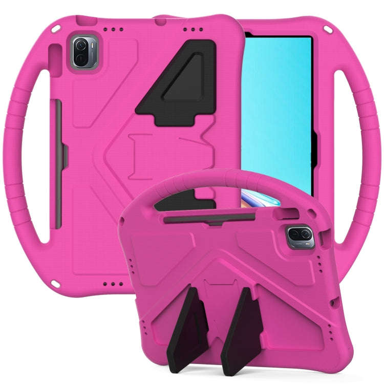 For Huawei MatePad 11 2021 EVA Flat Anti Falling Protective Case Shell with Holder(RoseRed)