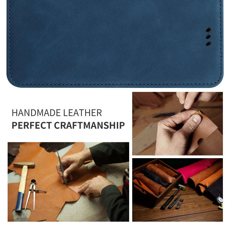 Retro Skin Feel Business Magnetic Horizontal Flip Leather Case for Huawei P30 Lite(Navy Blue)
