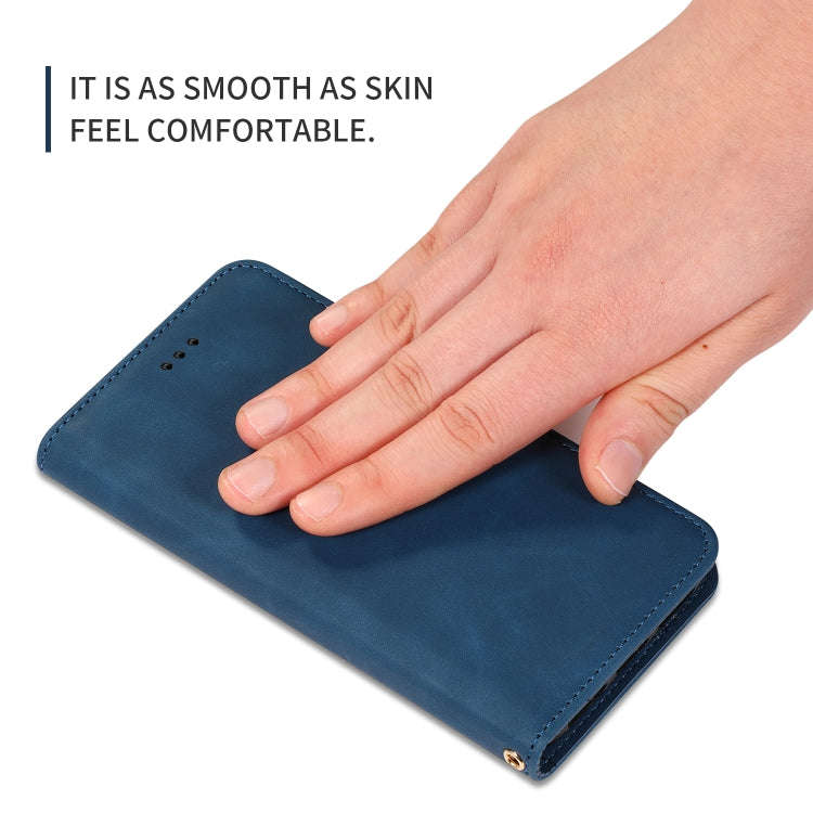 Retro Skin Feel Business Magnetic Horizontal Flip Leather Case for Huawei P30 Lite(Navy Blue)