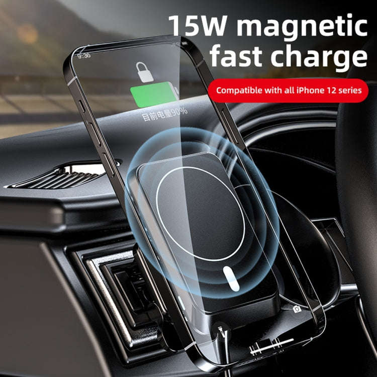 W-987 Magnetic Suction 15W Wireless Charger Car Air Outlet Bracket for iPhone and other Smart Pho...