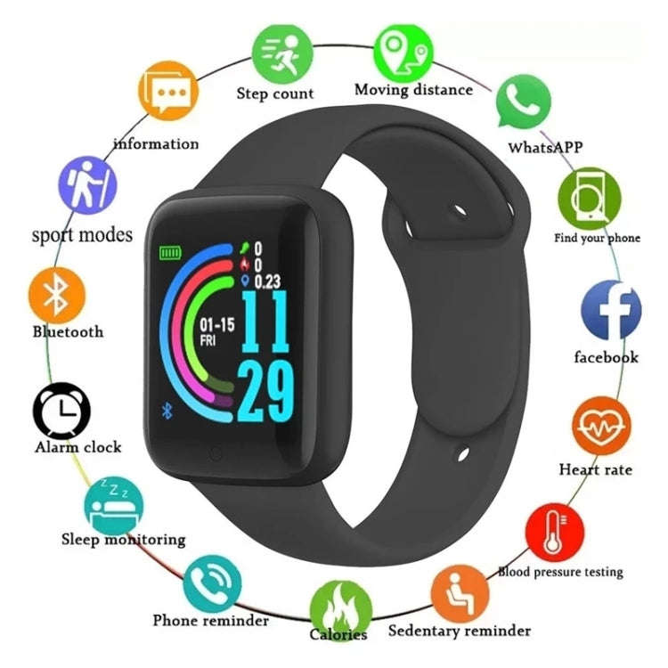 D20S 1.44 inch Color Screen Smart Watch,Support Heart Rate Monitoring/Blood Pressure Monitoring/B...