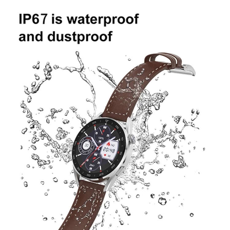 DT3pro 1.36 inch Color Screen Smart Watch, IP67 Waterproof,Leather Watchband,Support Bluetooth Ca...