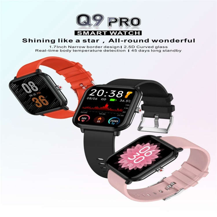 Q9pro 1.7 inch Color Screen Smart Watch, IP68 Waterproof,Support Temperature Monitoring/Heart Rat...