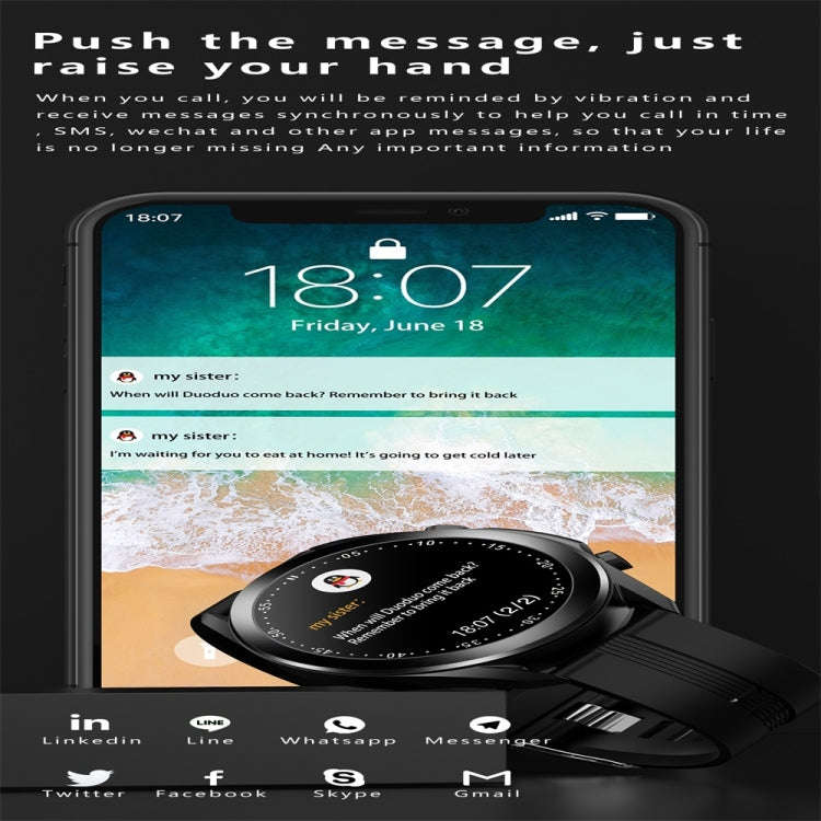 DW95 1.28 inch Color Screen Smart Watch, IP67 Waterproof,Silicone Watchband,Support Bluetooth Cal...