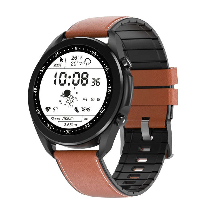 DW95 1.28 inch Color Screen Smart Watch, IP67 Waterproof,Leather Watchband,Support Bluetooth Call...
