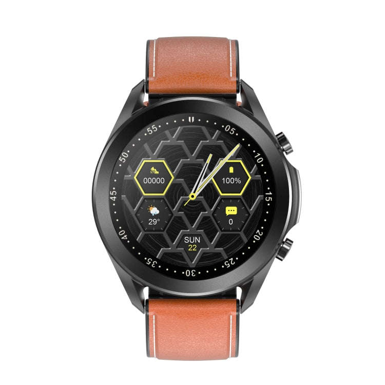 DW95 1.28 inch Color Screen Smart Watch, IP67 Waterproof,Leather Watchband,Support Bluetooth Call...