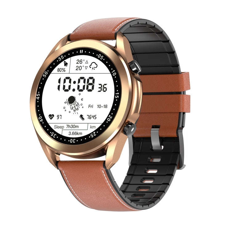 DW95 1.28 inch Color Screen Smart Watch, IP67 Waterproof,Leather Watchband,Support Bluetooth Call...