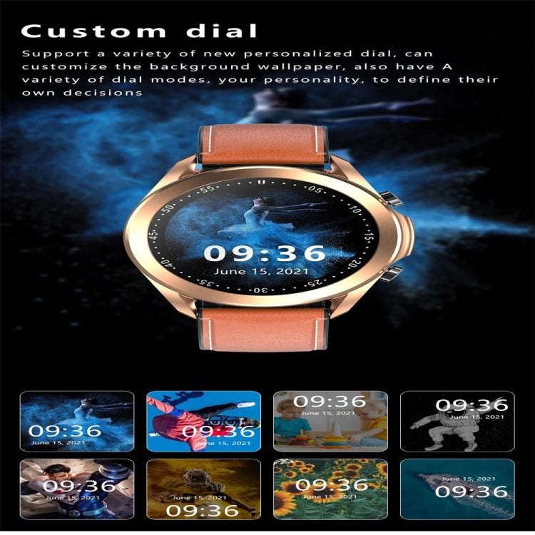 DW95 1.28 inch Color Screen Smart Watch, IP67 Waterproof,Leather Watchband,Support Bluetooth Call...