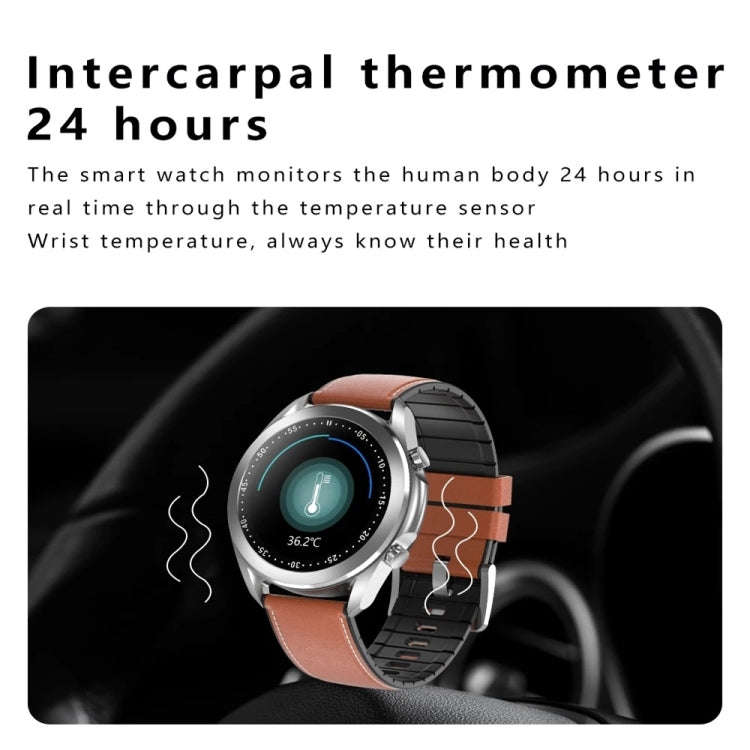 DW95 1.28 inch Color Screen Smart Watch, IP67 Waterproof,Leather Watchband,Support Bluetooth Call...