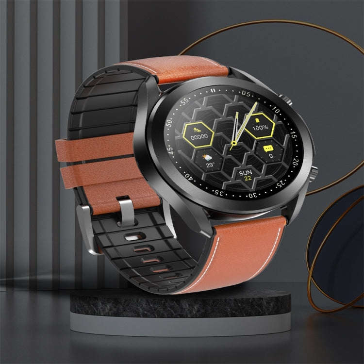 DW95 1.28 inch Color Screen Smart Watch, IP67 Waterproof,Leather Watchband,Support Bluetooth Call...