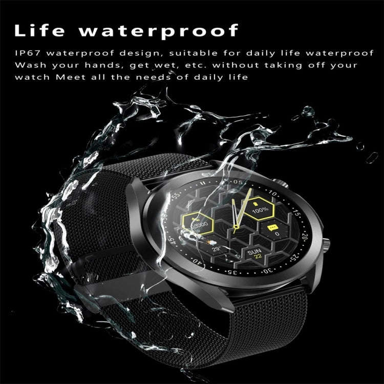 DW95 1.28 inch Color Screen Smart Watch, IP67 Waterproof,Steel Watchband,Support Bluetooth Call/H...