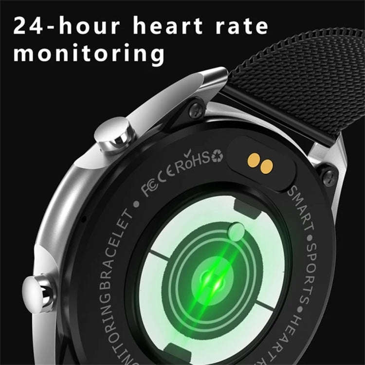 DW95 1.28 inch Color Screen Smart Watch, IP67 Waterproof,Steel Watchband,Support Bluetooth Call/H...