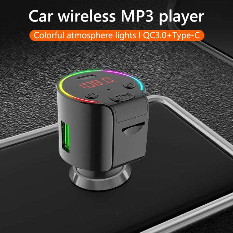 G61 FM Transmitter Music MP3 Player QC3.0 Type-C Quick Charge Support 5.0 Hands-free Car Kit