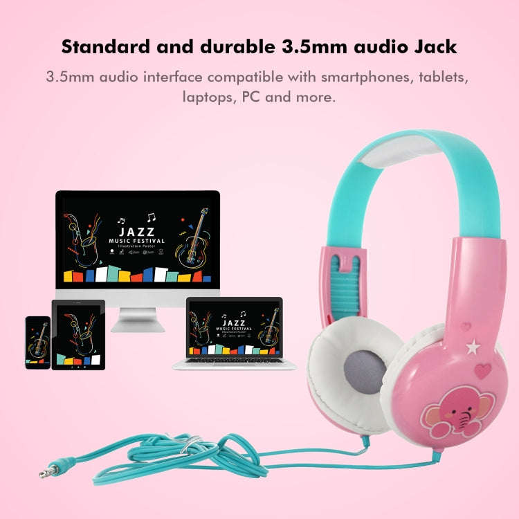 KID101 Portable Cute Children Learning Wired Headphone(Blue Red)