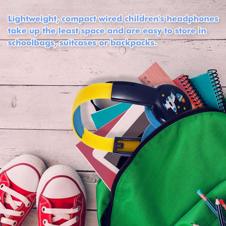 KID101 Portable Cute Children Learning Wired Headphone(Blue Red)