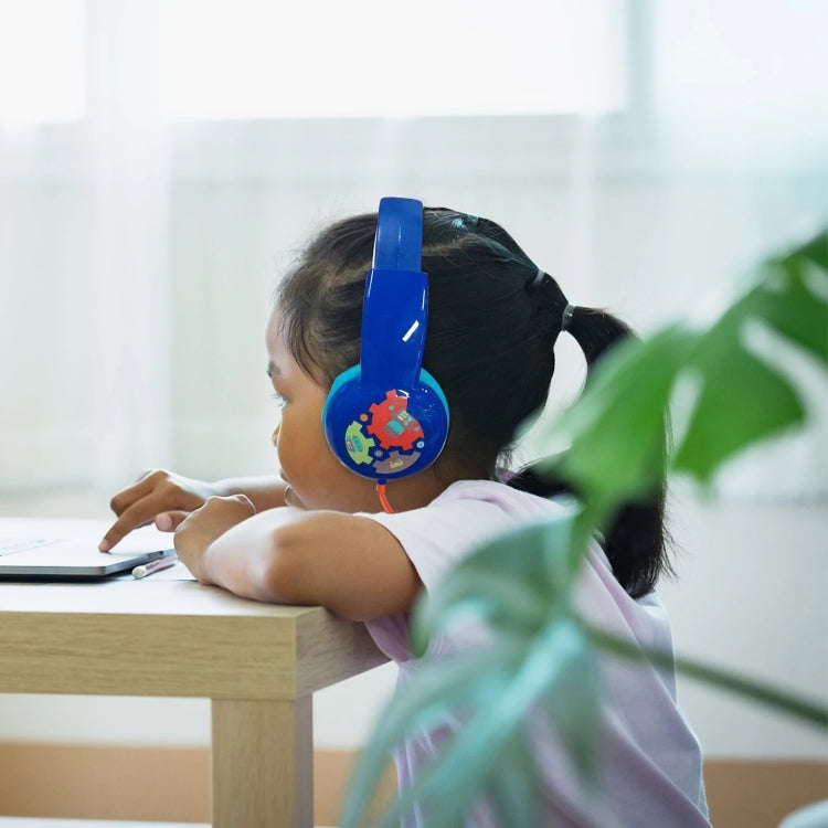 KID101 Portable Cute Children Learning Wired Headphone(Pink Green)