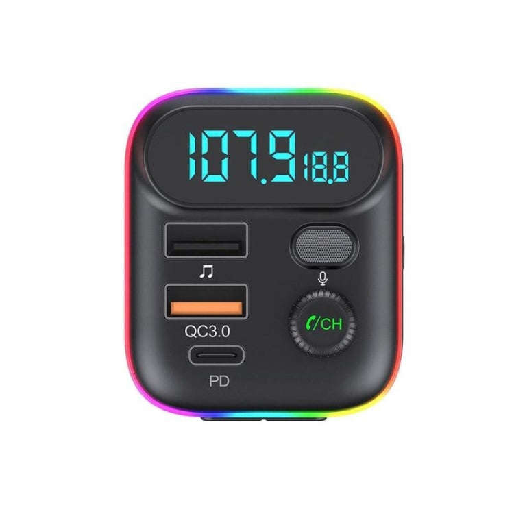 T70 Car MP3 Player FM Transmitter with Bluetooth USB Car Mobile Charger QC3.0 Quick Charge U Disk...