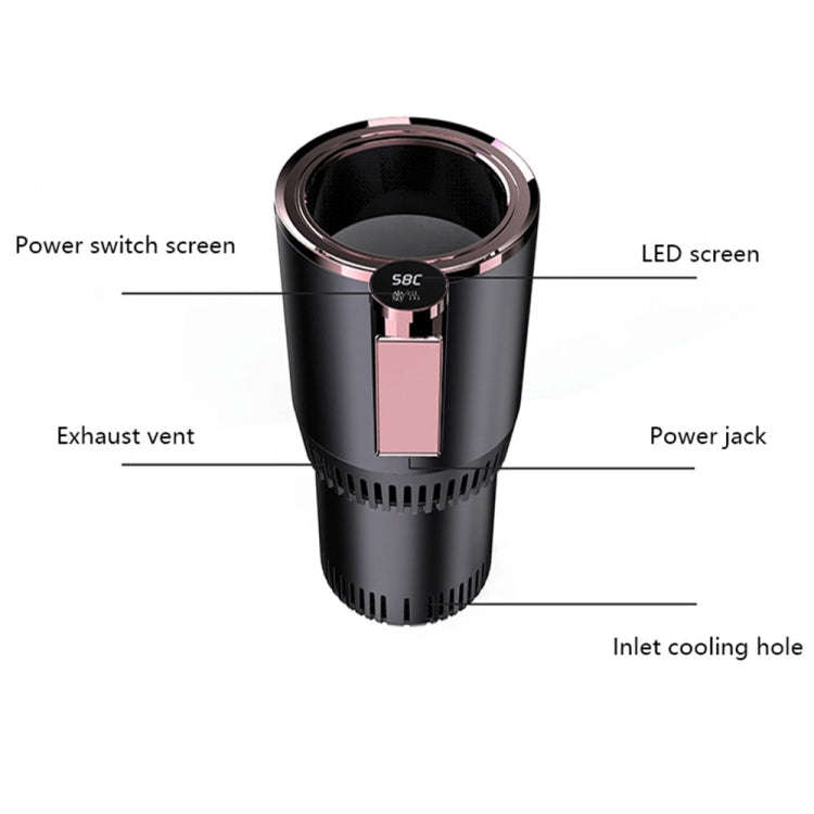 2-in-1 Smart Car Cup Cooler Outdoor Travel Heater Portable Auto Mini Refrigerator 12V Cooling Hea...