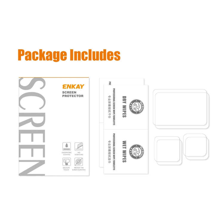 2 PCS ENKAY Hat-Prince 3 in 1 Front + Back 0.2mm Tempered Glass Screen Protector Camera Film For ...