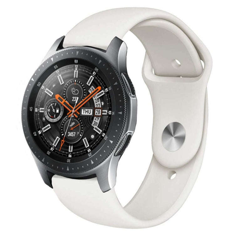 Monochrome Silicone Watch Band For Samsung Galaxy Watch Active 20mm(Creamy Whiteei)