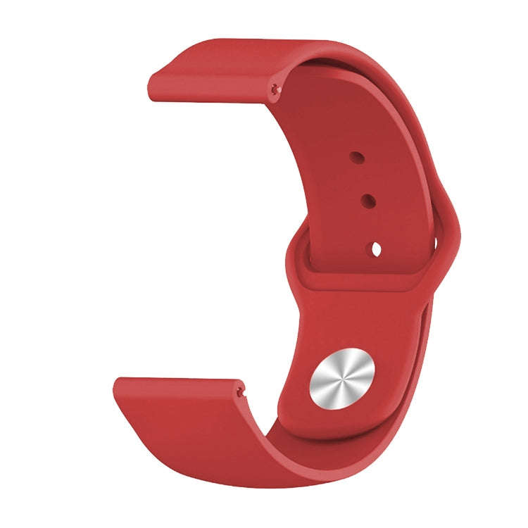 Monochrome Silicone Watch Band For Samsung Galaxy Watch Active 20mm(Red)