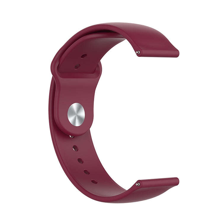 Monochrome Silicone Watch Band For Samsung Galaxy Watch Active 20mm(Wine Red)