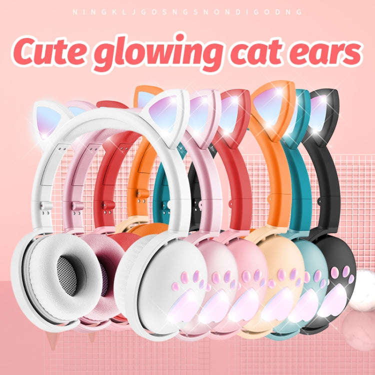 BK9 HiFi 7.1 Surround Sound Cat Claw Luminous Cat Ear Bluetooth Gaming Headset with Mic(Red)