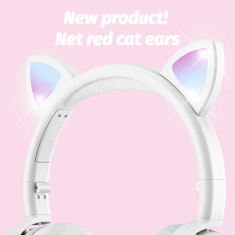 BK9 HiFi 7.1 Surround Sound Cat Claw Luminous Cat Ear Bluetooth Gaming Headset with Mic(Red)