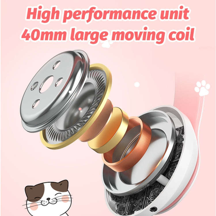 BK9 HiFi 7.1 Surround Sound Cat Claw Luminous Cat Ear Bluetooth Gaming Headset with Mic(Red)
