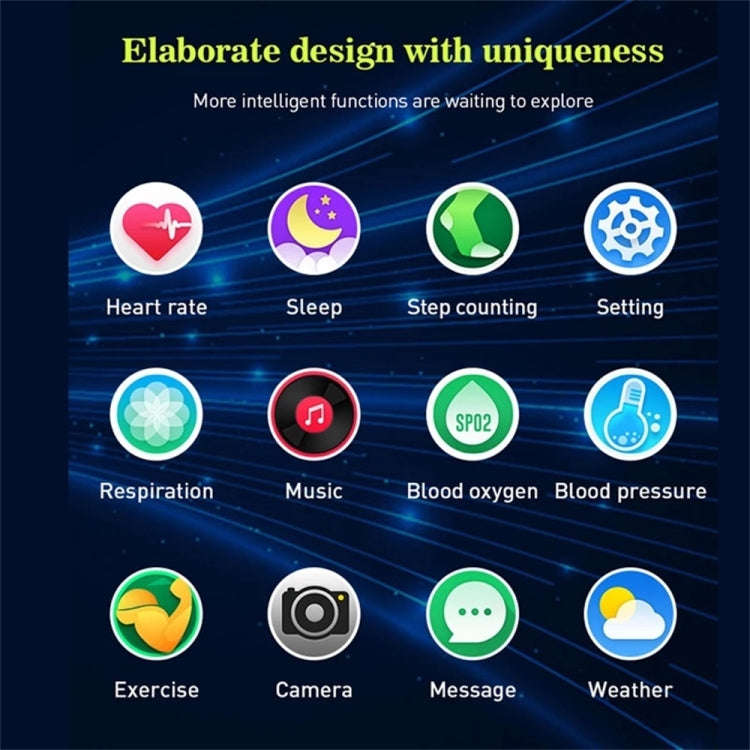 P52 1.3 inch Color Screen Smart Watch, IP68 Waterproof,Support Heart Rate Monitoring/Blood Pressu...