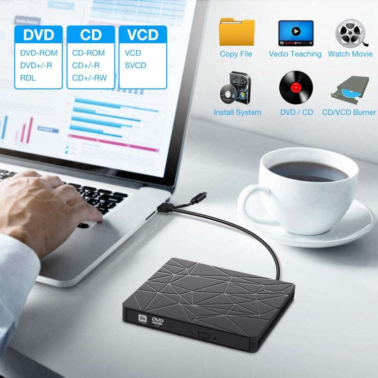 USB 3.0 Type-C DVD Drive Driverless High Speed Read Write Recorder CD Burner External DVD-RW Player