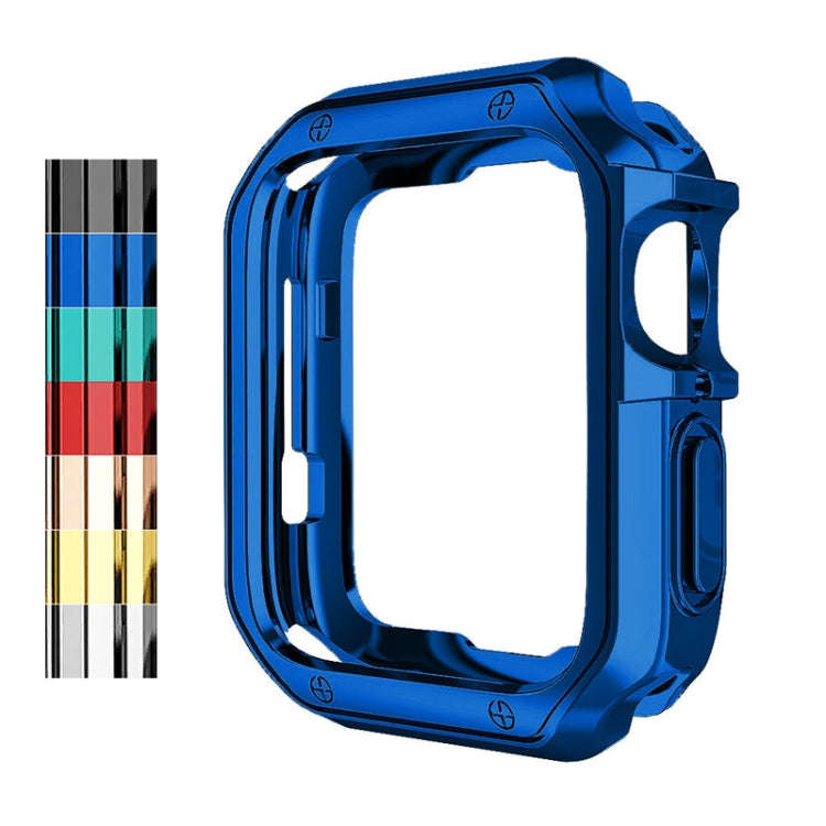 Anti-fall Electroplating TPU Watch Protective Case for Apple 1/2/3/4/5/6/7/SE 42mm/44mm/45mm(Midn...