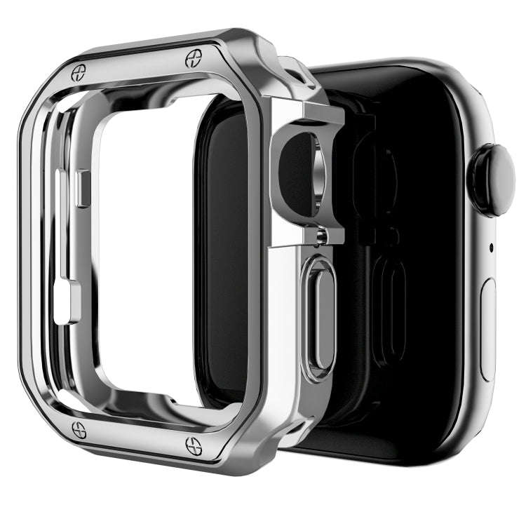 Anti-fall Electroplating TPU Watch Protective Case for Apple 1/2/3/4/5/6/7/SE 42mm/44mm/45mm(Midn...