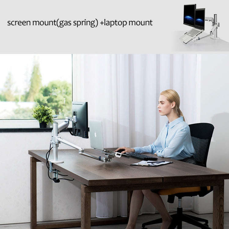OL-3S Aluminum Height Adjustable Desktop Computer Stand for 17-32 inch and 12-17 inch Monitor(Sil...