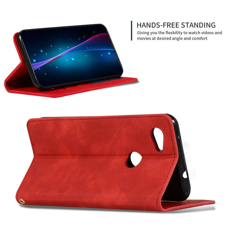 Retro Skin Feel Business Magnetic Horizontal Flip Leather Case for Google Pixel 3A XL(Red)