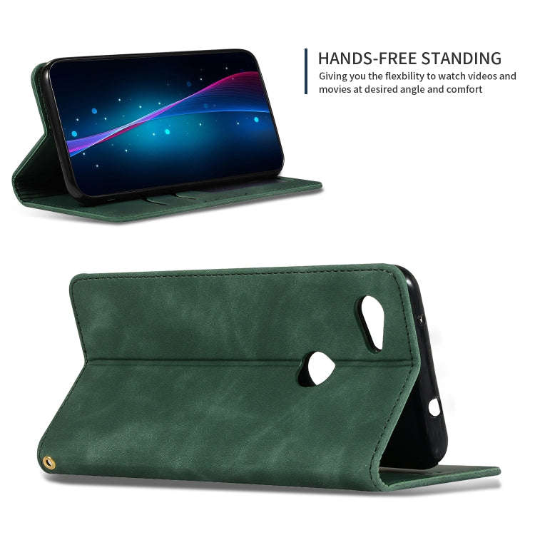 Retro Skin Feel Business Magnetic Horizontal Flip Leather Case for Google Pixel 3A XL(Army Green)
