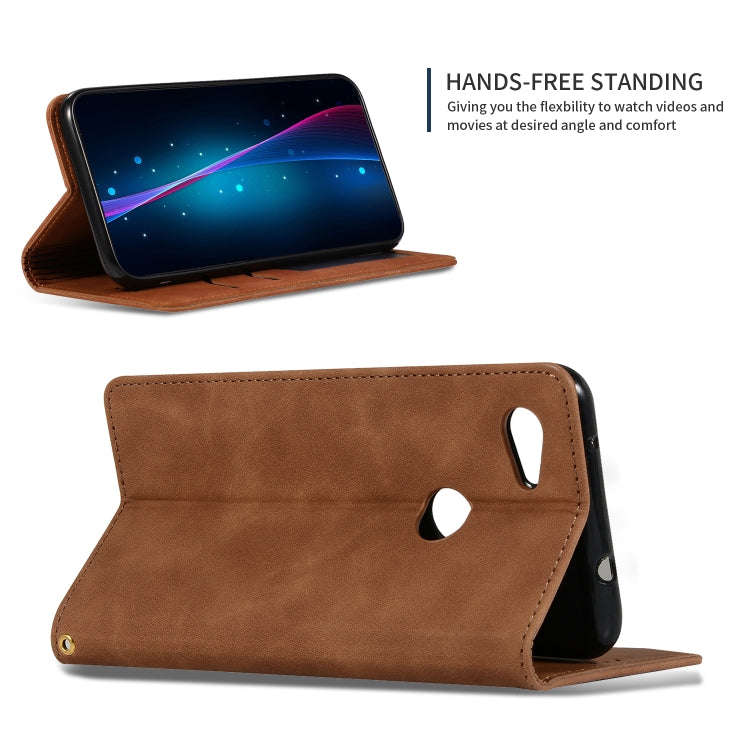 Retro Skin Feel Business Magnetic Horizontal Flip Leather Case for Google Pixel 3A XL(Brown)