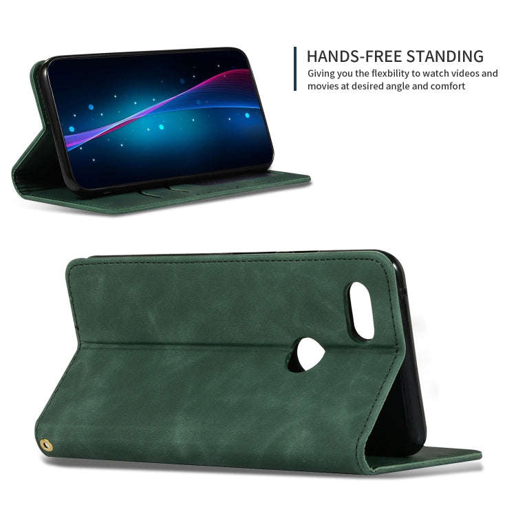 Retro Skin Feel Business Magnetic Horizontal Flip Leather Case for Google Pixel 3(Army Green)