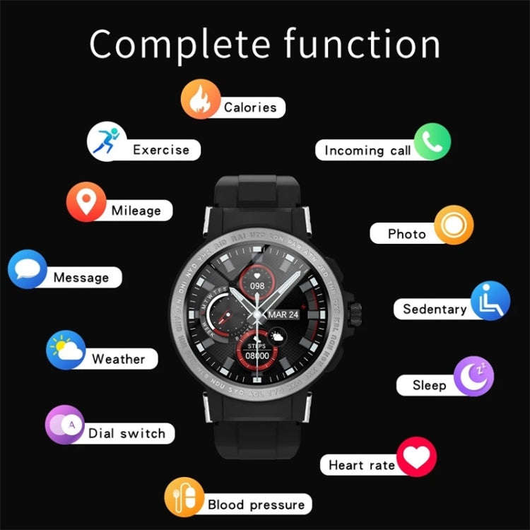 E19 1.28 inch Color Screen Smart Watch, IP68 Waterproof,Support Heart Rate Monitoring/Blood Press...