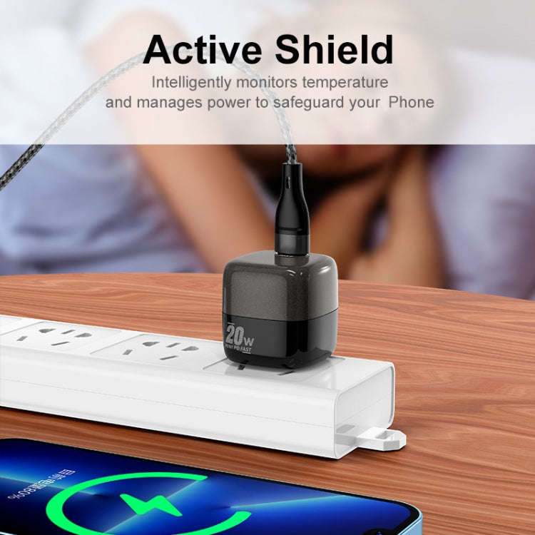 ENKAY APQ-011 Mini PD 20W USB-C / Type-C Port Fast Charger, US Plug(Pink)