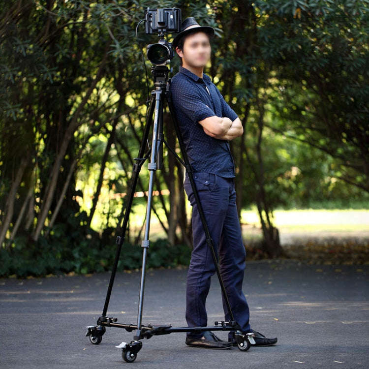 YUNTENG 901 Aluminium Alloy Camera Tripod Foot Wheel Pulley Base, Load 30KG