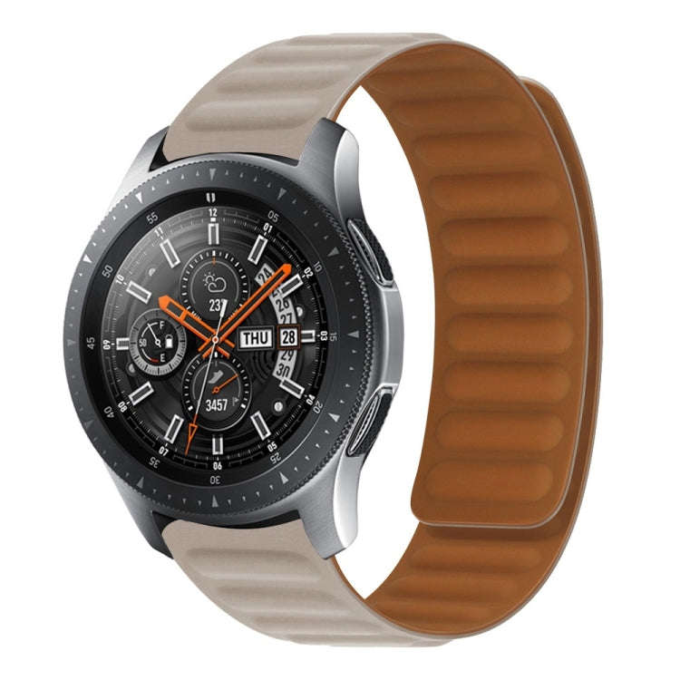 For Samsung Galaxy Live SM-R382 Silicone Magnetic Watch Band(Khaki)