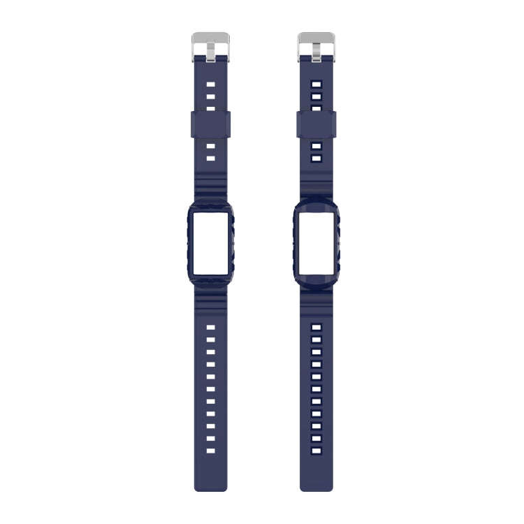 For Fitbit Charge 4 Silicone One Body Armor Watch Band(Navy Blue)