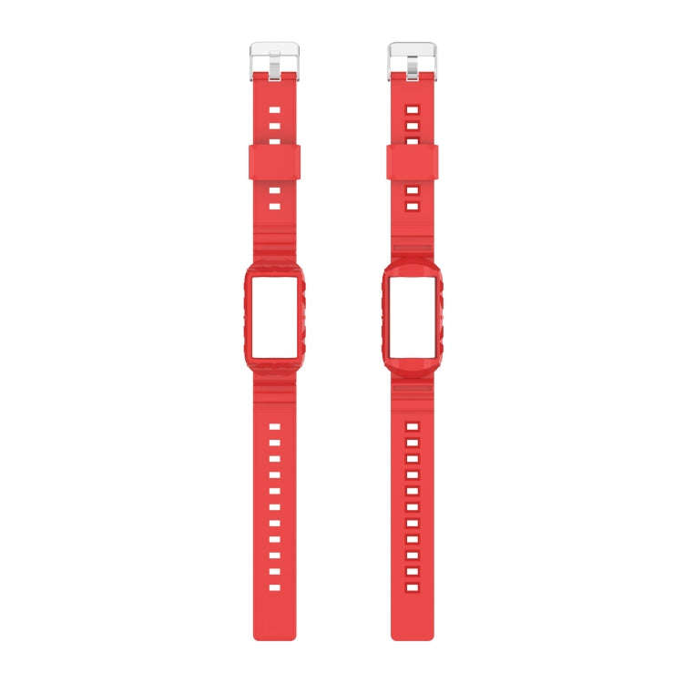 For Fitbit Charge 4 SE Silicone One Body Armor Watch Band(Red)