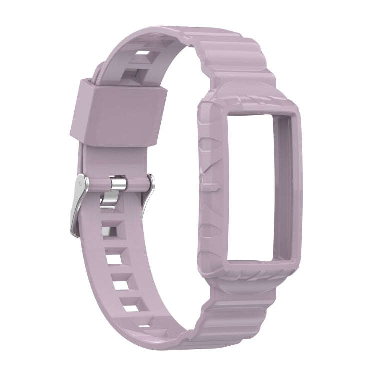 For Fitbit Charge 4 SE Silicone One Body Armor Watch Band(Light Purple)