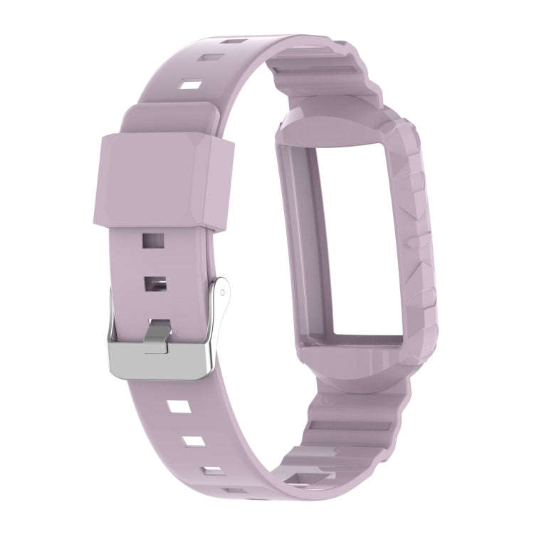 For Fitbit Charge 4 SE Silicone One Body Armor Watch Band(Light Purple)