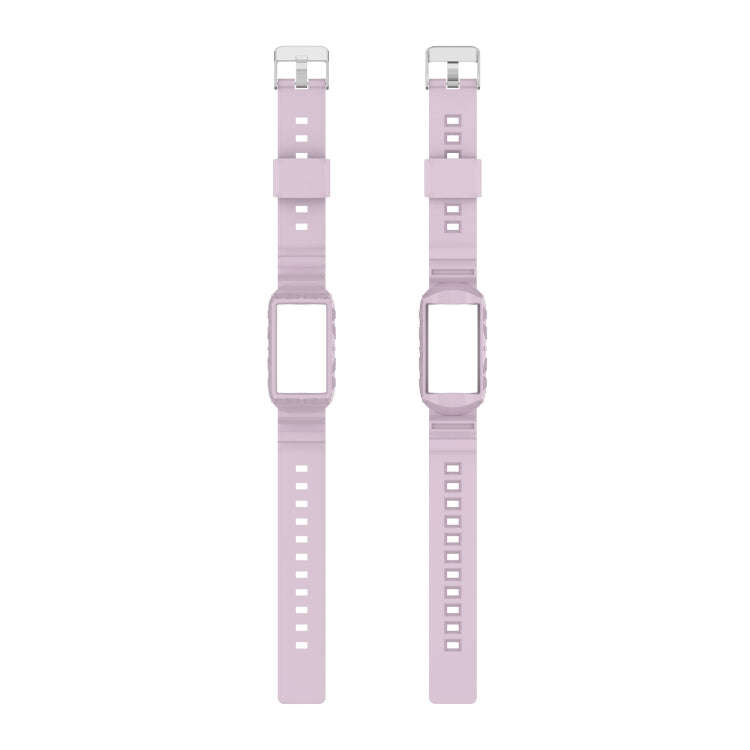 For Fitbit Charge 4 SE Silicone One Body Armor Watch Band(Light Purple)